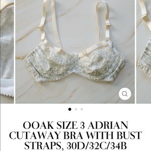 OOAK Botanical Adrian Cutaway Queen of Suburbia Bra w/adjustable Bust Straps